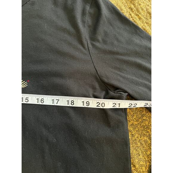 Erika black pullover long sleeve top embroider Christmas winter cardinal birds - Picture 5 of 7